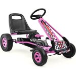 Goplus kart � p�dales v�lo et v�hicule pour enfants si�ge r�glable volant r�el frein � main roues en ...