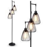 Goplus lampadaire industriel en m�tal � 3 t�tes en forme de larme lampe � pied d�bout avec design r�tro ...