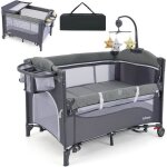 Goplus lit b�b� parapluie avec matelas et sac lit b�b� de voyage compact pour 0 - 3 ans jusqu� 30 kg ...