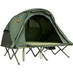 Lit de camping pour 2 personnes - goplus - charge 300kg - tente pliable avec auvent d�tachable - vert ...
