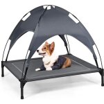 Goplus lit sur�lev� pour chien avec auvent amoviblelit de camp pour animaux de compagnieportable pour ...