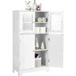Goplus meuble de rangement 60x30x1085cmplacard buffet sur pied avec etag�re r�glable avec 4 portes et ...