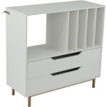 Goplus meuble de rangement 91x36x87cm4 niveaux pour 300 albums disquessupport tourne disque vinyle avec ...