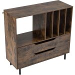 Goplus meuble de rangement 91x36x87cm4 niveaux pour 300 albums disquessupport tourne disque vinyle avec ...