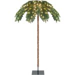 Goplus palmier artificiel lumineux 180 cm avec 813 branches pvc et 250 led arbre de no�l � charni�re ...