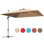 Parasol de jardin 3x3m - goplus - parasol d�port� carr� inclinable � 5 angles - rotatif � 360� - pied ...