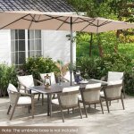 Grand parasol rectangulaire 426x265cm - goplus - parasol de jardin ext�rieur - upf50 + - manivelle - ...