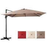 Parasol de jardin 3x3m - goplus - parasol d�port� carr� inclinable � 5 angles - rotatif � 360� - pied ...