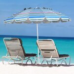 Goplus parasol de plage d222xh185cm t�te inclinable avec auvent / sac / bord rabattu16 baleines en fibre ...