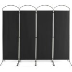 Goplus paravent pliable � 4 panneaux 221 x 188 cm cloison de s�paration avec support en m�tal retractable ...