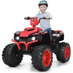 Goplus quad �lectrique pour enfant 3 - 7 ans avec 2 vitesses 28 - 5 km / h phareklaxon et mp3d�marrage ...