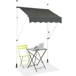 Goplus store banne manuel r�tractable 15x12m en aluminium - sans per�age - hauteur r�glable 2 - 3m - ...