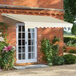 Goplus store banne r�tractable auvent dabri manuel r�sistant aux uv et � leau avec manivelleangle r�glable ...