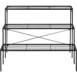 Goplus support pour plantes en acier � 3 niveaux support de rangement pour pots de fleurs en �chelle ...