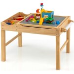 Goplus table d?activit�s pour enfant 3 ans + table de construction2 en 1 avec plateau r�versible et espace ...