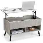 Goplus table basse relevable � bar � gaz avec plateau relevable table basse avec 1 compartiment cach� ...