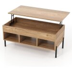 Goplus table basse relevable avec compartiment cach� plateau relevable 3 niches ouvertes pour salon appartemen ...