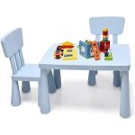 Goplus table enfant avec 2 chaises en plastiquecharge 50kgpour activit�s d�tude et jeuxpour enfants 1 ...