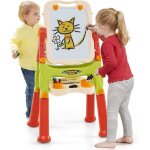 Goplus tableau enfant double face blanc / noir pivotant � 360� - hauteur adjustable - plateau de rangement ...