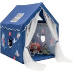 Goplus tente de jeu enfant avec tapis �pais et 2 fen�tres et gaze tente portable pour chambre salon�ge ...