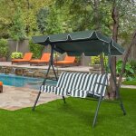 Goplus toit pour balancelle toit pour balan�oire imperm�able avec largeur de bord 12cm (196 x 109cm vert) ...