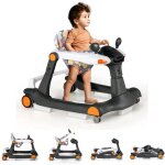 Goplus trotteur b�b� pliable �volutif 2 en 1 6 - 18 mois charge max 15 kg musique&lumi�re hauteur r�glable ...