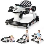 Goplus 4 en 1 trotteur b�b� 6 - 18 mois - hauteur r�glable en 3 positions - roues r�glables - marche ...