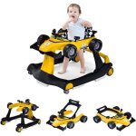 Goplus 4 en 1 trotteur b�b� 6 - 18 mois - hauteur r�glable en 3 positions - roues r�glables - marche ...