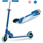 Goplus trottinette enfants pliable 3 - 8ans(80 - 150cm)abec - 5 roue led 110mmguidon r�glable 3 hauteurs(70 ...