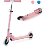 Goplus trottinette enfants pliable 3 - 8ans(80 - 150cm)abec - 5 roue led 110mmguidon r�glable 3 hauteurs(70 ...