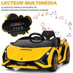 Goplus voiture �lectrique 12v pour enfant 37 - 95mois avec 2 vitessest�l�commande 24 g klaxon et musique ...