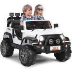 Goplus voiture tout - terrain �lectrique 2 places pour enfantavec t�l�commandelumi�res led musique3 vitesses ...