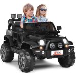 Goplus voiture tout - terrain �lectrique 2 places pour enfantavec t�l�commandelumi�res led musique3 vitesses ...