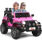 Goplus voiture tout - terrain �lectrique 2 places pour enfantavec t�l�commandelumi�res led musique3 vitesses ...