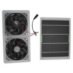 Kit de ventilateur solaire - gototop - 100w 12v - �tanche - portable - double ventilateur