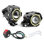 Gototop yeux dange lumi�re 2pcs 12v 125w 3000lm u7 led angel eyes projecteur lumi�re blanche ip68 phare ...