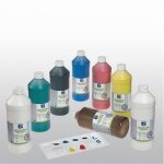 Peinture gouache - lefranc et bourgeois - gouache liquide tempera - 8 x 1l - lavage facile - couleurs ...