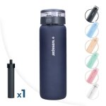 Gourde filtrante wessper activemax clarti glass sans bpa borosilicate avec filtre 680 ml - gris + 1x ...