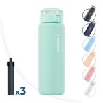 Bouteille filtrante en verre borosilicat� wessper activemax clarti glass 680 ml - menthe - 3 filtres