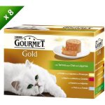 Gourmet gold les terrines aux l�gumes multivari�t�s - 12 x 85 g (x8) - pour chat adulte