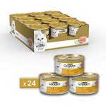 Alimentation humide pour chat - gourmet - purina gold - mousse au foie - pack de 24 canettes - 85 g