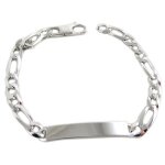 Gourmette argent identit argent (rhodi) - 20 cm 6 mm [p9950]