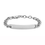 Gourmette - fossil - drew - acier inoxydable - blanc - 22. 3 cm