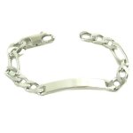 Gourmette homme argent adam argent (rhodi) - 21 cm 8 mm [p9951]