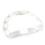 Gourmette homme argent - les tresors de lily - adam - maille cheval diamantée - longueur 21 cm Gourmette homme argent - les tresors de lily - adam - maille cheval diamantée - longueur 21 cm