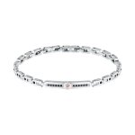 Gourmette - maserati - jm423avd28 - acier et cristal - or rose - 18 + 3. 5cm