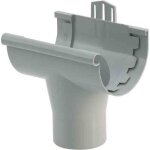 Goutti�re pvc demi - ronde - girpi - naissance � coller � 25 - gris - norme nf - en 607 - utilisation ...