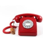 Gpo 746 ? t�l�phone fixe r�tro bouton poussoir rouge vintage compatible box internet