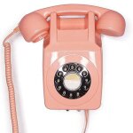 Gpo 746 ? t�l�phone mural r�tro bouton poussoir rose