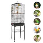 Grand cage � oiseaux portable avec support roulant willonin� voli�re cloisonn� avec mangeoires et perchoirs ...
